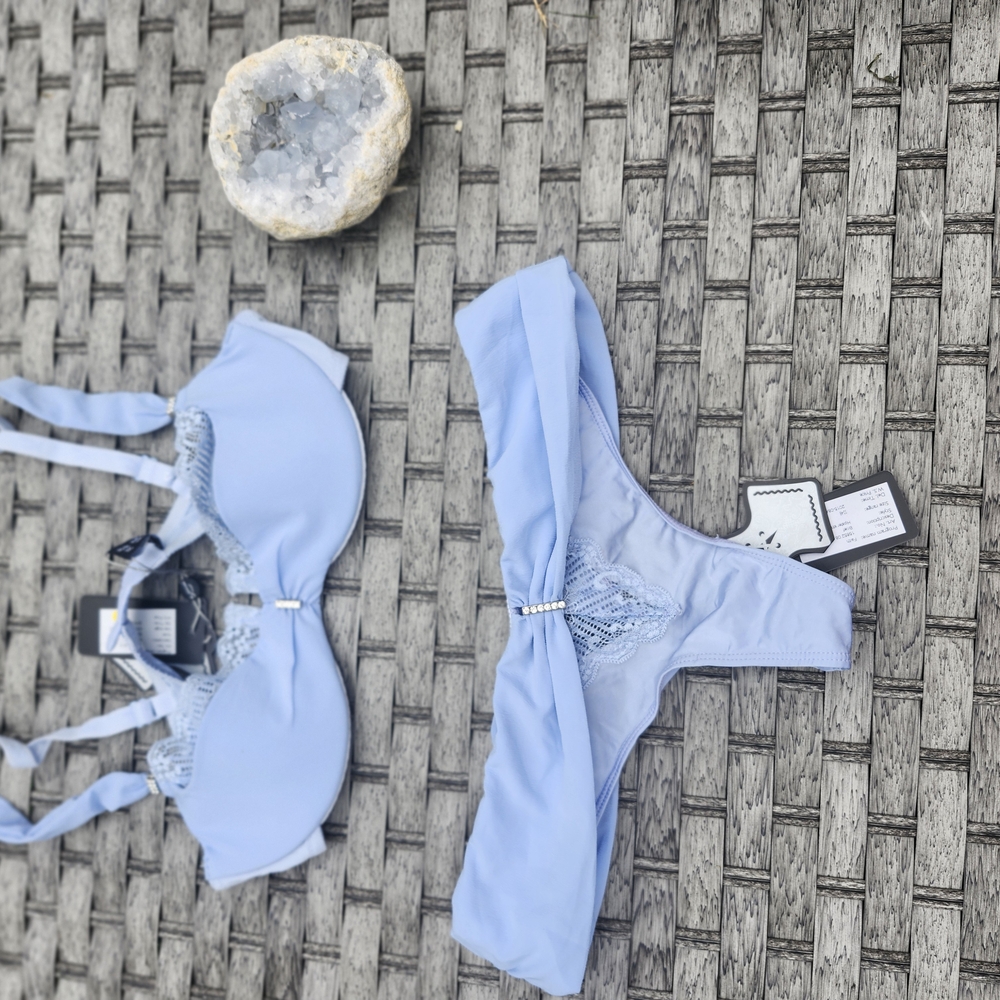 Light Blue Lace Bra and Panty Set